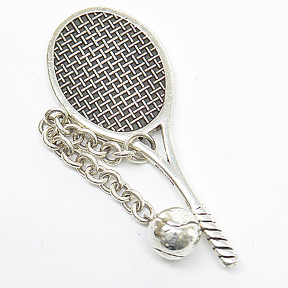 Tiffany & Co. Charm tennis racket ball silver Ag925 key ring ladies men - Picture 1 of 5